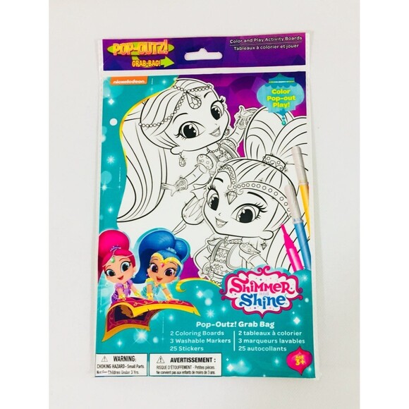Shimmer and Shine Pop Outz Grab Bag Color And Play Travel Kit With Stickers - Picture 1 of 3